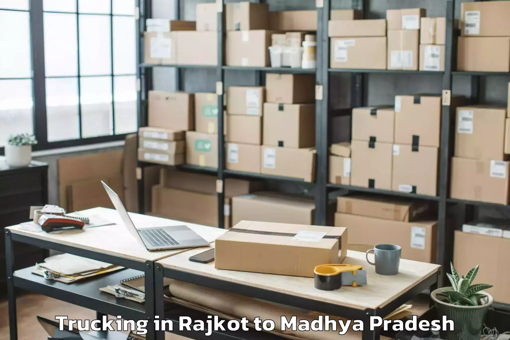 Rajkot to Gwalior Airport Gwl Trucking Booking